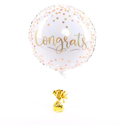 Round Congrats Glitter Confetti Balloon, 18in